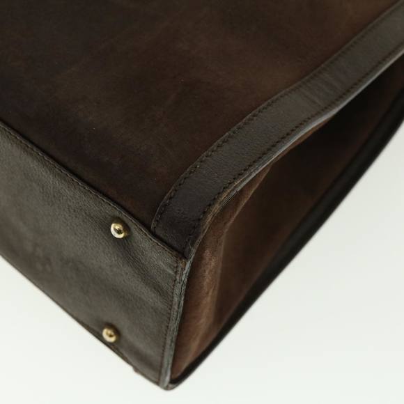 GUCCI Bamboo Hand Bag Suede Leather Brown Auth fm2206 - Picture 12 of 16